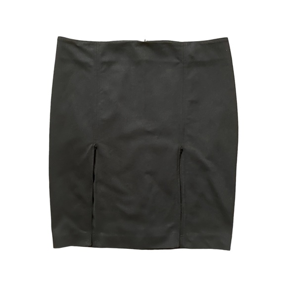 Black Pencil Skirt with Double Zipper Hem Size 13 XL - Picture 1 of 4